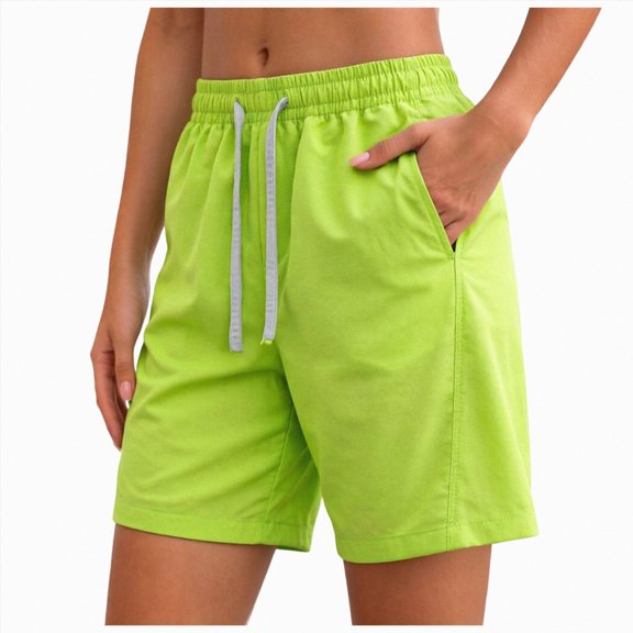 KPOPLK High Waisted Split Running Shorts for Women 7" - Comfy Mesh Liner for Workout Athletic Gym Track Quick Dry S-3XL Size L,Light Green