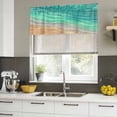 thumbnail image 4 of Teal Ombre Coastal Curtain Valances for Windows, Kitchen Valance Window Treatments Panel 2 Pack, Summer Nautical Beach Ocean Seaside Rod Pocket Short Curtains for Bathroom Bedroom 60 x 18 Inch, 4 of 8