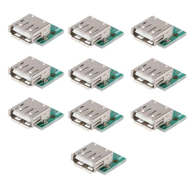 USB Female Breakout Board, Female Socket Vbus, D+, D- And Gnd USB Type A Breakout Board, For DIY USB Power Supply Computer Breadboard Design Home