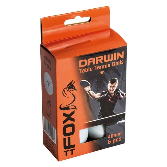 Fox TT Darwin 1 Étoile Balles de Tennis de Table (Lot de 6)