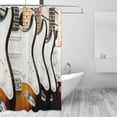 thumbnail image 2 of Coolnut Wooden Electric Guitar Bath Shower Curtain Liners 72x72in 100% Polyester Waterproof with Curtain Hook, 2 of 6