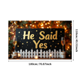 thumbnail image 3 of He Said Yes Wedding Engagement Backdrop Decoration Banner Proposal Party Decor Celebration Event Sign Photography Background, 3 of 4