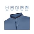 thumbnail image 4 of Men's Short Sleeve Henley Polo Shirt with Contrast-Trim, 4 of 6