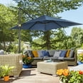 thumbnail image 2 of Outsunny 8'x8' Square Patio Hanging Offset Umbrella w/ Cross Base Dark Blue, 2 of 10
