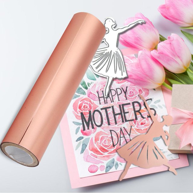Papel de aluminio para estampado en caliente de 5 mtransferencia de calor holográficaartesanía DIY (oro rosa) Wdftyju Para estrenar