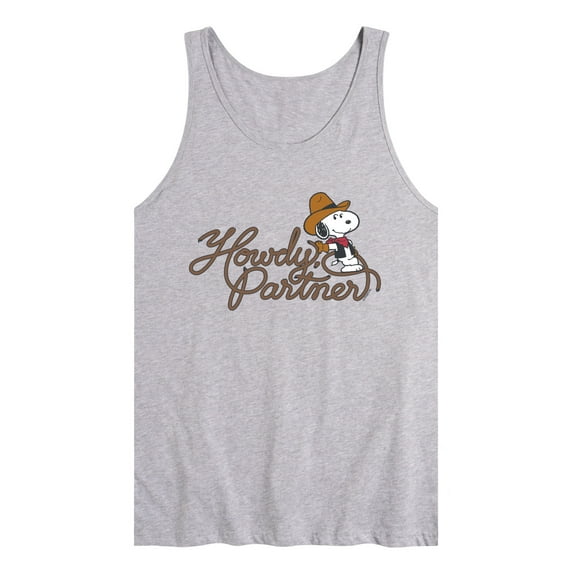 Peanuts - Howdy Partner Snoopy - Men's Sleeveless Graphic Tank Top