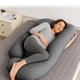thumbnail image 4 of Almohada de Embarazo con Funda de Enfriamiento Almohada de Maternidad en Forma de J Almohada Lateral de Cuerpo Completo para Espalda, piernas y Vientre, cómoda Funda de enfriamiento, 4 of 9