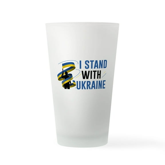 CafePress - I Stand With Ukraine - Pint Glass, Drinking Glass, 16 oz. CafePress