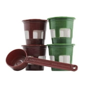 Eco-Fill 4-Pack Reusable 1.0 K-Cups Coffee Filter cups & Coffee Scoop by Perfect POD/Compatible with Keurig 1.0 Single Serve Coffee Makers