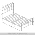 thumbnail image 2 of Castle Place Vintage Twin Size Metal Platform Bed, White, 2 of 6