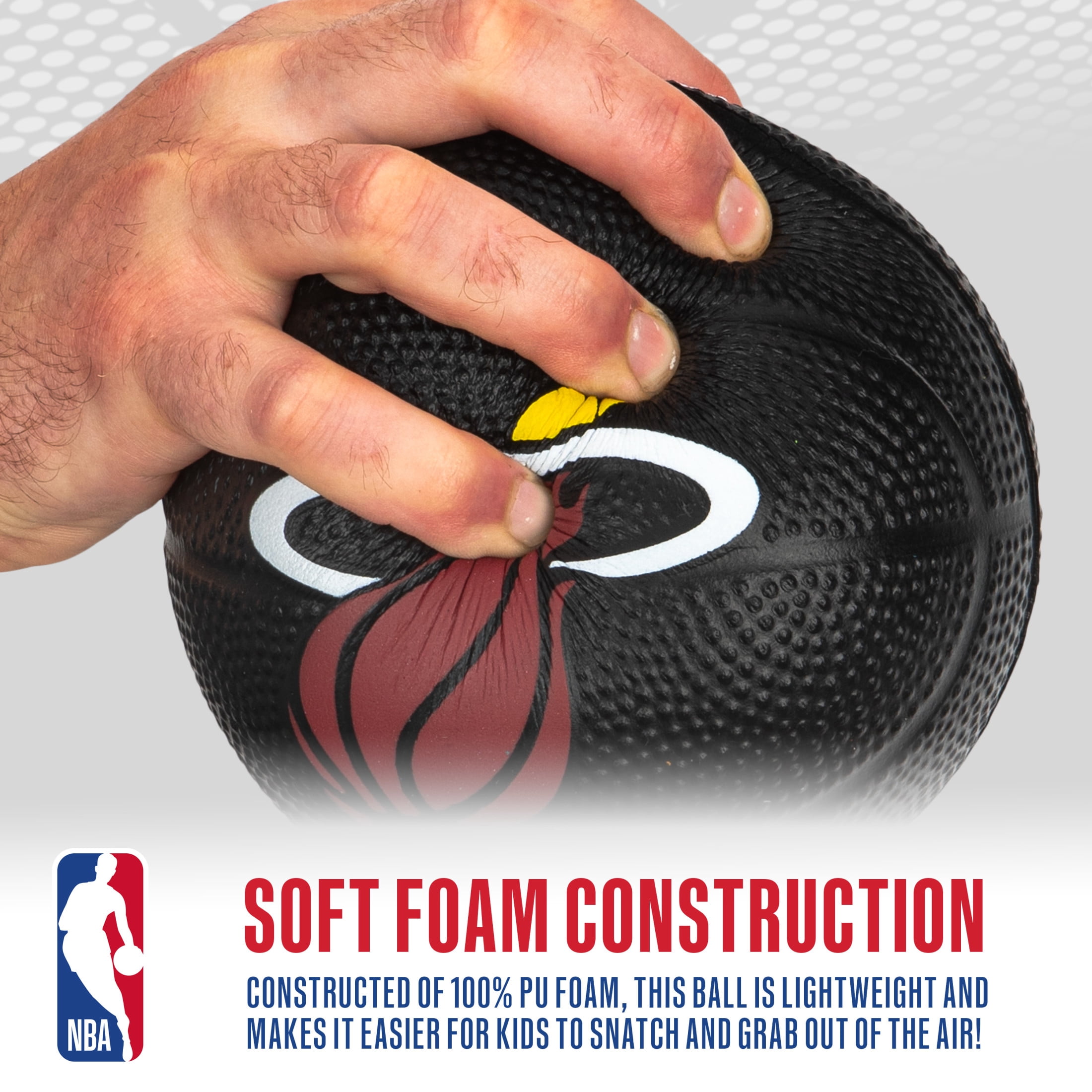 Franklin Sports NBA Miami Heat Mini Foam Basketball - Kids 5.5" Inch Toy Basketball for Over the Door + Mini Indoor Basketball Hoops - NBA Fan Shop Soft Foam Indoor Kids Basketballs