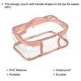thumbnail image 4 of Uxcell 8.3"x5.9"x3.5" Clear Toiletry Makeup Cosmetic Bag with Zipper Handle, Pink, 4 of 5