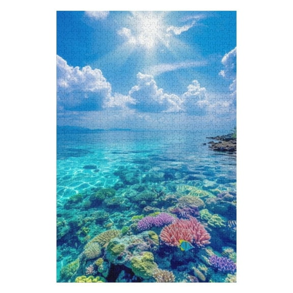 Puzzles for Adults 300 Pieces - Amazing Coral Reef With Colorful Fish Crystal Clear Water Puzzle Challenging Educational Toys Puzzles Reduced Pressure Gift