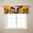 thumbnail image 3 of Sunflower Cow Print Kitchen Short Curtains, Rustic Farmhouse Rod Pocket Window Tier Curtains for Country Kitchen Cafe Window Decor, 3 of 7