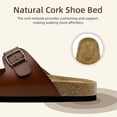 thumbnail image 2 of Mens Suede Flat Sandals Cork Footbed Slides 2 Straps Adjustable Buckle Slip On Summer with Comfort Shoes, 2 of 6
