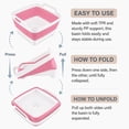 thumbnail image 4 of UYGDUY-2.4 Gal(9L) Collapsible Dish Basin with Drain Plug, Space Saving Outdoor Multiuse Foldable Sink Tub, Dishpan, Kitchen Storage Tray for Camping, Vegetable Washing, RV (Pink), 4 of 4