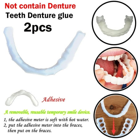 Tuscom 2pc Temporary Smile Comfort Fit Cosmetic Teeth Denture