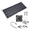 thumbnail image 2 of Panel solar fotovoltaico de 10 W con kit de ventilador, puertos USB hembra duales para coches, barcos, aviones, satélites, 2 of 5