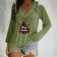 thumbnail image 4 of EchfiProm Funny Tops for Women Long Sleeve Loose Plus Size Christmas V Neck Green Reindeer Females Tee Shirts, 4 of 6