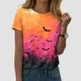 thumbnail image 2 of Gubotare Halloween Button Up Shirt Women Shirt Pumpkin Graphic Tshirt Blouses Womens Graphic Tees (Hot Pink,M), 2 of 5