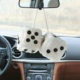 thumbnail image 3 of Plush Dice for Car Mirror, Pair of Dice Car Pendant Rear View Mirrors Charms Ornament for Car Interior Hanging, 3 of 7