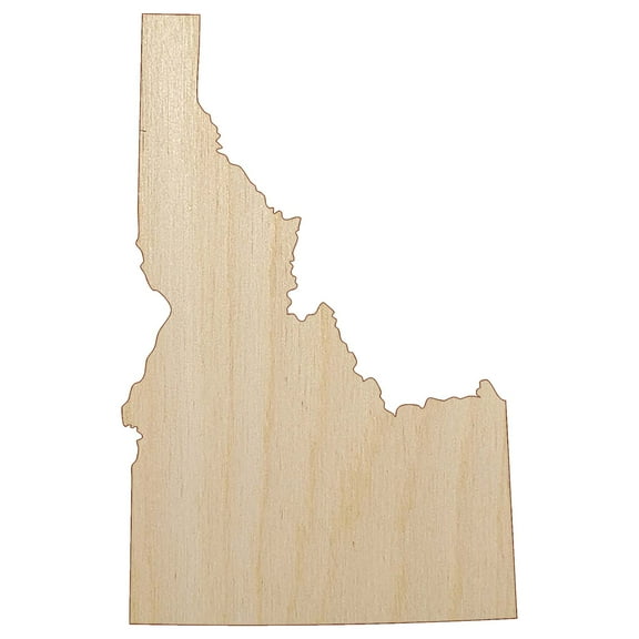 Idaho State Silhouette Wood Shape Unfinished Piece Cutout Craft DIY Projects - 4.70 Inch Size - 1/8 Inch Thick