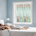 thumbnail image 3 of Summer Coastal Window Privacy Film, Watercolor Corals Shells Starfish Green Plaid Static Cling UV Sun Blocking Heat Control Window Tint Day and Night, Non-Adhesive One Way Privacy Cover 17.7''x39.3'', 3 of 7