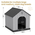 thumbnail image 6 of Bifanuo Large Dog House, PP Material Indoor Outdoor with Windows for Medium Large Dogs, Weatherproof Puppy Shelter with Elevated Floor & Air Vents, Easy Clean and Assemble (Black, 36.2"L×38"W×38"H), 6 of 7