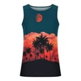 thumbnail image 4 of VEKDONE 2025 Clearance Plus Size Tanks Tops for Men Trendy Palm Tree Graphic Tee 3D Print Blouse Casual Beach Vacation Tank Top Outdoor Sport Gym T-shirt Red XL, 4 of 4