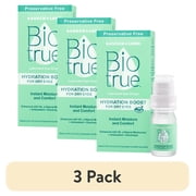 (3 pack) Biotrue Hydration Boost Preservative Free Eye Drops for Dry Eyes and Lubricant, 10 ml