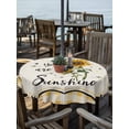thumbnail image 2 of Outdoor Tablecloth with Umbrella Hole for Patio/Picnic/Party/Camping, Sunflowers Waterproof Table Cloth Round Cover Washable, Yellow Floral Botanical Checkered Rustic (Dia 60"), 2 of 8