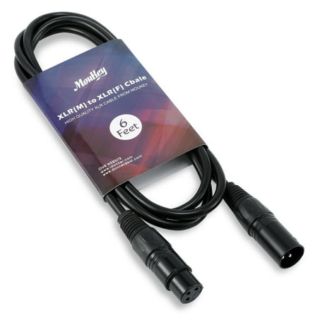 Moukey 6 Feet XLR Cable Male to Female Microphone Cable For Audio