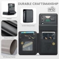 thumbnail image 5 of SaniMore for Samsung Galaxy Z Flip 4 Wallet Case, RFID Blocking PU Leather Kickstand Credit Slots Flip Folio Protective Case, Double Magnetic Clasp Durable Shockproof Cover for Z Flip 4, Black, 5 of 7