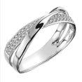 thumbnail image 1 of Anillo de aleación en forma de X con cristales de diamantes de imitación, joyería para mujer, 1 of 4