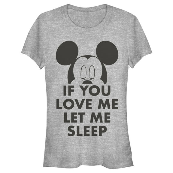 Junior's Mickey & Friends If You Love Me Let Me Sleep Graphic Tee Athletic Heather Medium