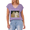 Purple, variant on Purple Graphic Tees S-5XL V Neck Whimsical Easy Tiger Print Tshirt Casual Shirts Tops
