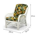 thumbnail image 5 of Malibu Set of 2 Natural Rattan Wicker Lounge Chairs, Loveseat w/Floral Cushion and Coffee Table w/Glass , White Color, 5 of 8