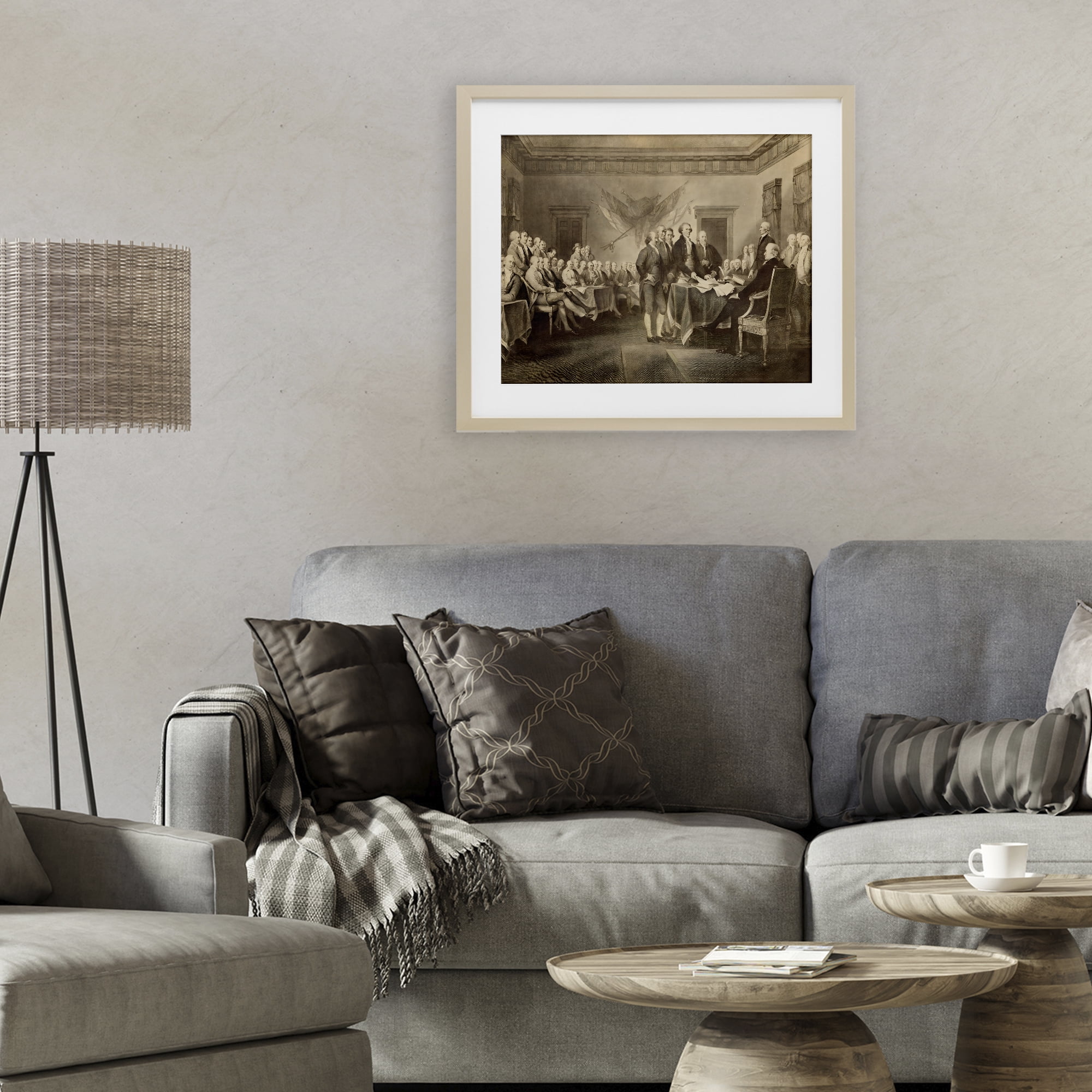 Stupell Industries Historical Signing Of Declaration Birch Framed Print Under Glass, design by Arlington Prints