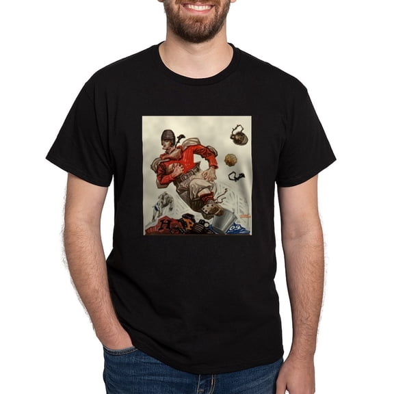 CafePress - Vintage Sports Football Dark T Shirt - Men's Classic Graphic Cotton T-Shirt