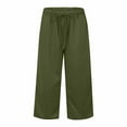 thumbnail image 3 of Mohiass Summer Capri Pants for Women, Casual Pull On Womens Capris with Pockets, Women's Casual Pants & Capris, Ladies Capris Army Green M, 3 of 6