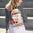 thumbnail image 4 of Lafuoo Christmas Gingerbread Cookies Pattern Canvas Backpack, Zipper Laptop Backpack Travel Bag Sports Bag Unisex-Small, 4 of 5