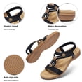 thumbnail image 5 of Littleplum Women's Bohemian Orthopedic Wide Sandals with Arch Support Rhinestone Flat Summer Shoes for Women,Black,Size 6, 5 of 9