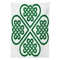 thumbnail image 3 of Ambesonne Green Tablecloth Rectangular Table Cover, Monochrome Clover Art, 52"x70", Green White, 3 of 4