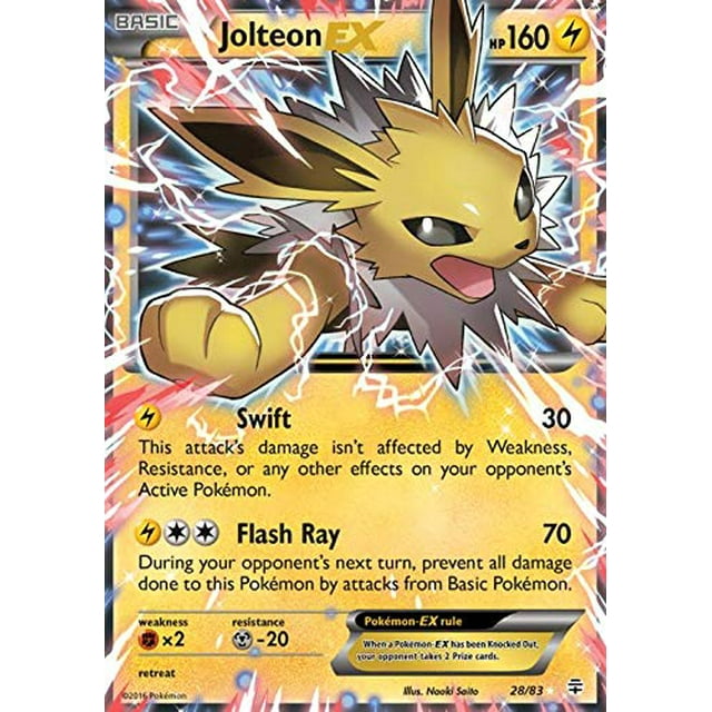 Tarjeta coleccionable Pokémon Jolteon-EX (28/83) Generations Holo