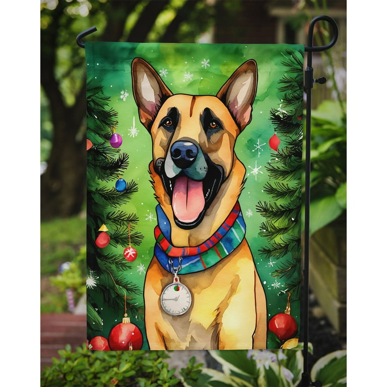 Belgian Malinois Christmas Garden Flag in x in