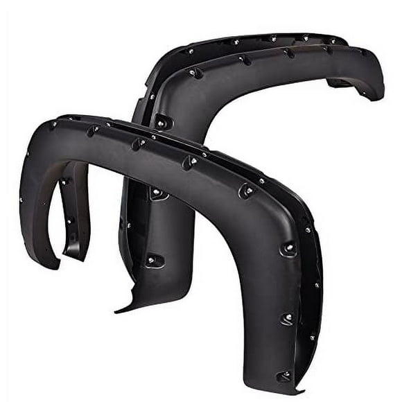 G-PLUS Fender Flares, Compatible with1999-2006 Chevy Silverado/1999-2006 GMC Sierra (Incl. 2007 Classic Models/Not fit Dually & Step-side models), Wheel Tire Fenders Pocket Rivet Textured 4pcs