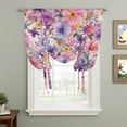 thumbnail image 2 of Farmhouse Flowers Tie Up Curtains for Windows, Balloon Window Shades, Spring Watercolor Purple Pink Floral Beige Kitchen Window Treatments Roll Up Curtain for Basement/Nursery 52"x45", 2 of 8