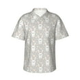 thumbnail image 2 of Xecao Rabbit And Heart print Hawaiian shirt - a stylish short-sleeve button-down for men, perfect for casual beach and tropical outings., 2 of 9