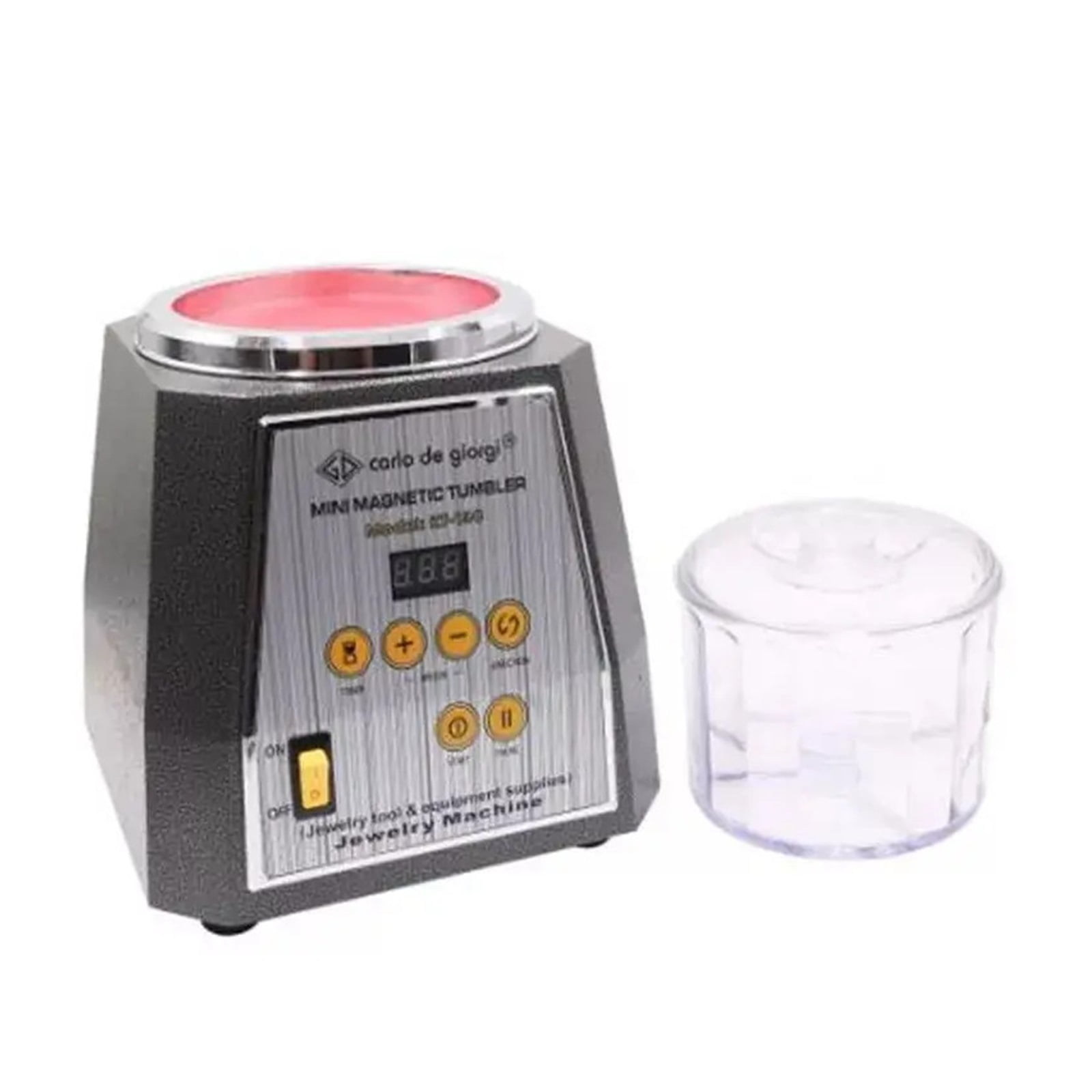 KT-130 Magnetic Tumbler Rotary Polisher Machine, Finishing Machine AC Jewelry Cleaner Tools With 200g Polishing Needles ,Easy to Operate