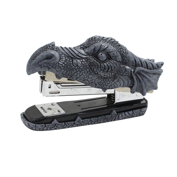 Jierger Cute Creative Dragon Head Eraser Stapler Home Decoration Stapler Artificial Stone Resin Statue Presen for Desk,Gift for Student or Office School & Daily Use